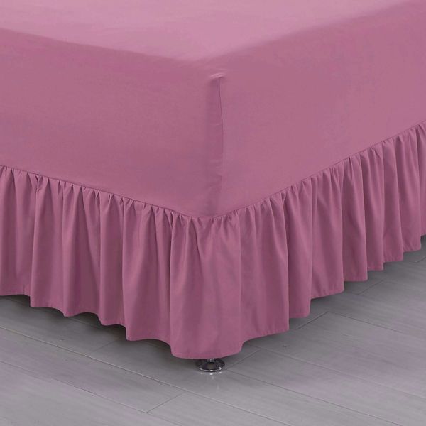Rose Pink Double Fitted Sheet & Nightfrill in One