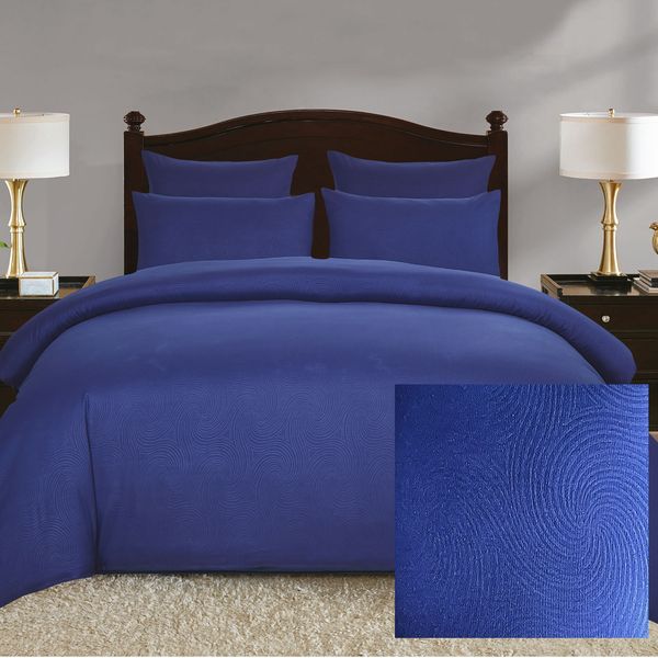 Swirl Navy Double Duvet Set