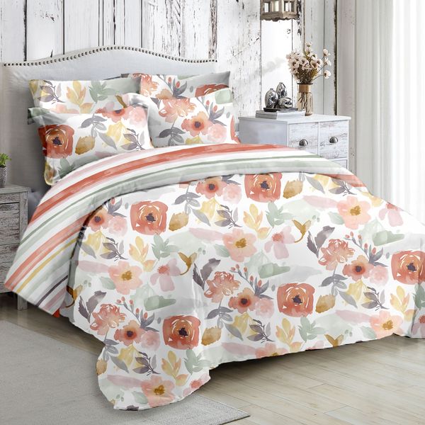 Coral Petal King Duvet Set