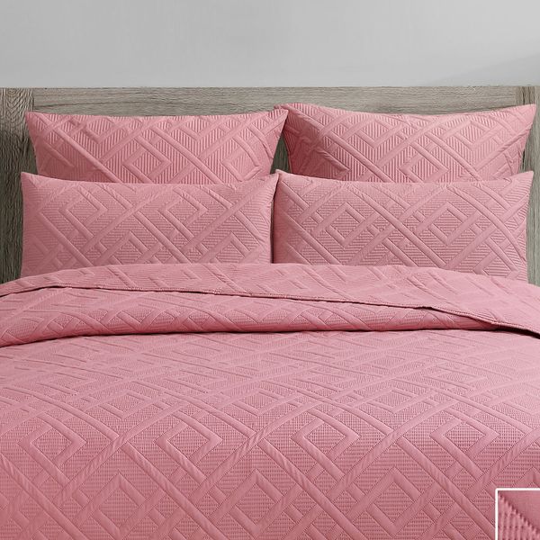 Diamond Pink Conti Pillowcases Quilt 2pc