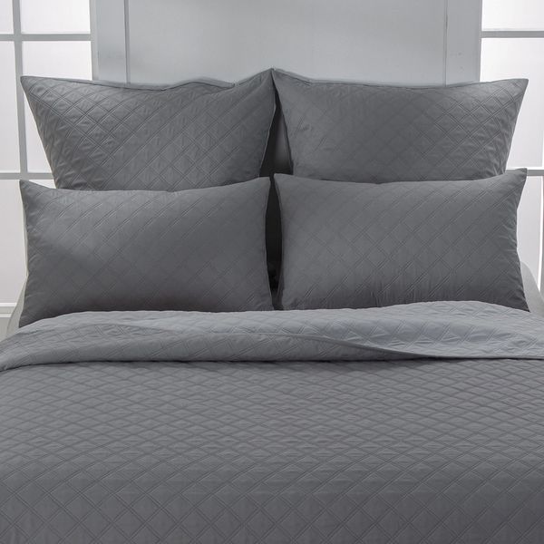 Dual Grey Conti Pillowcases Quilt 2pc