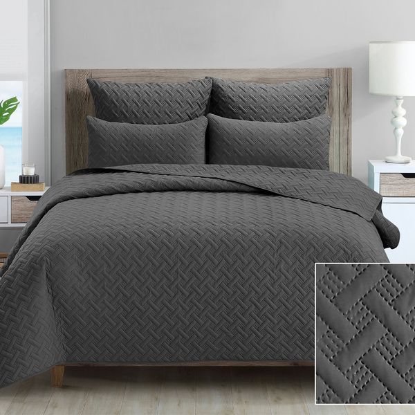 Infinity Grey King Quilt set