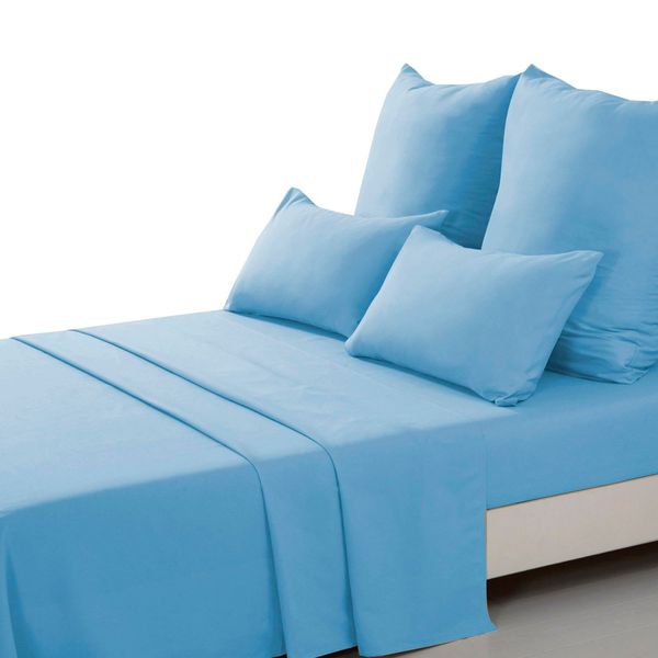 Light Blue King Flat Sheet