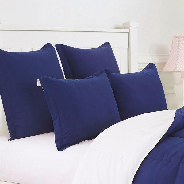 Navy & White Pillowcases 2pc