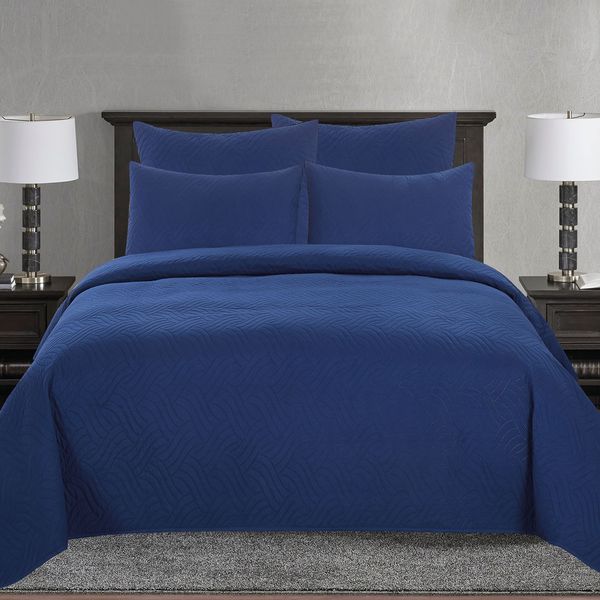 Sahara Navy King Quilt Set