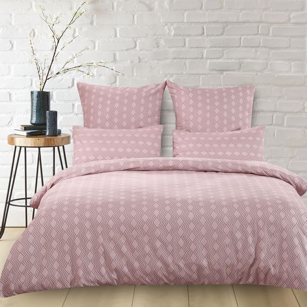 Zig Zag Pink King Duvet Set