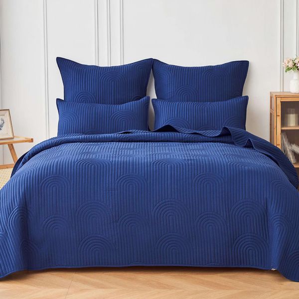 Rainbow Navy Blue Conti Pillowcases 2pc