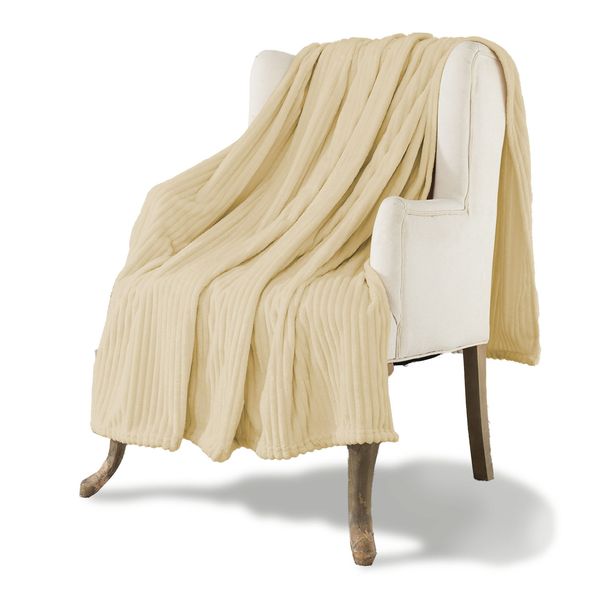 Ribbed Cream Blanket