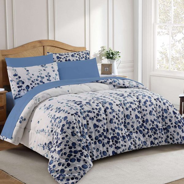 Alina Floral Queen Comforter Set 7pc