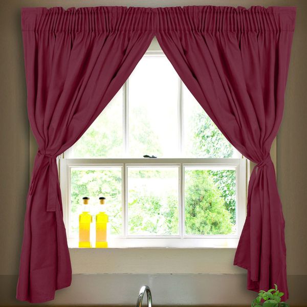 Cafe Short Curtain Maroon