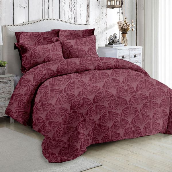 Cedar Maroon Queen Duvet Set