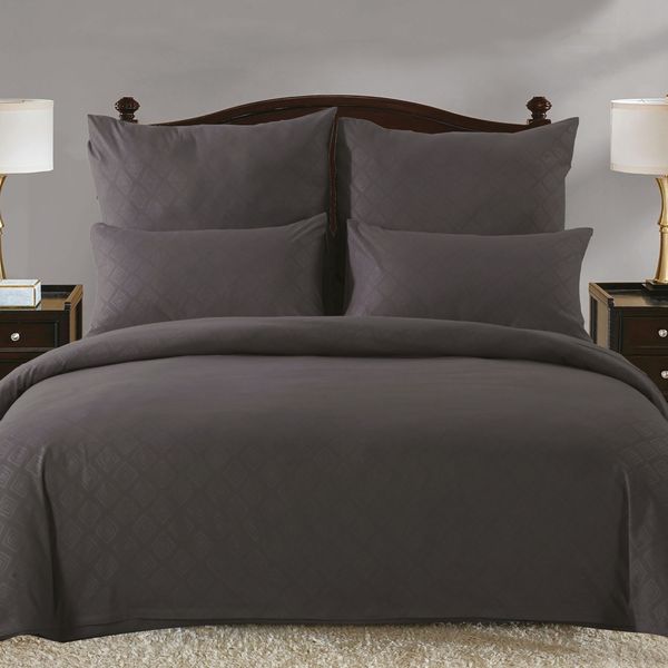 Diamond Charcoal Queen Duvet Set