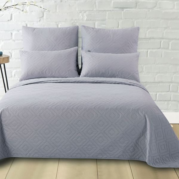 Quadro Grey Continental Pillowcases Qulit 2pc