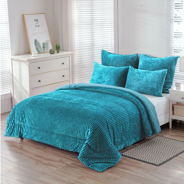 Ribbed Blue Blavet Conti Pillowcases 2pc