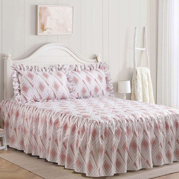Vera Dusty Pink Double Bedspread Set