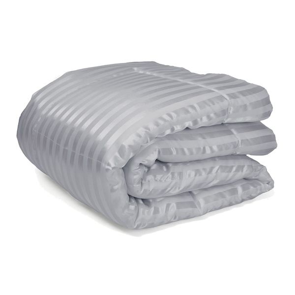 Satin Stripe Silver Double Duvet Inner