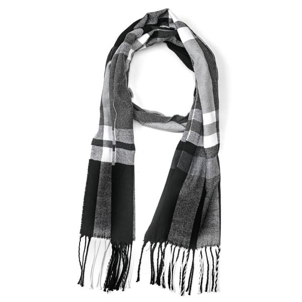 Scarf Block Print Black White