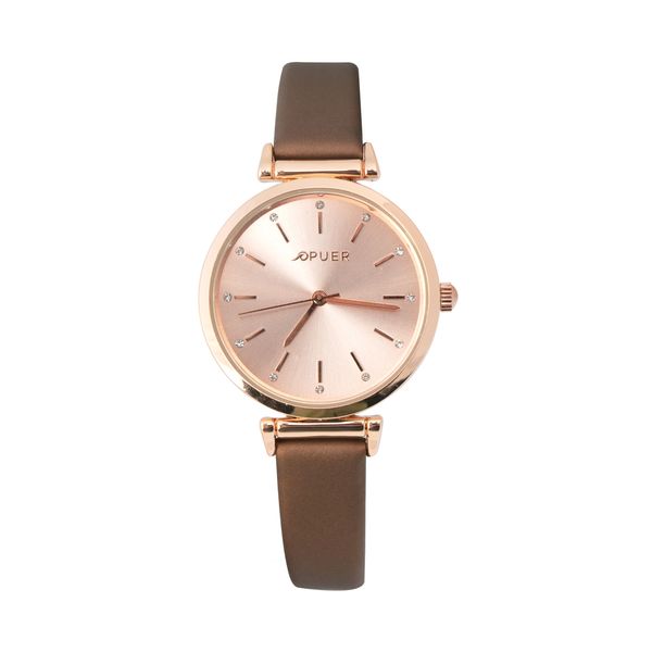 Watch Adora Pu Strap Rose Gold/ Brown
