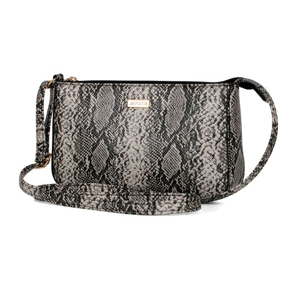 Handbag Sylvia Snake Print Crossbody Black