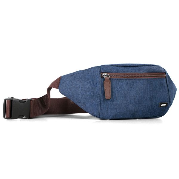 Mens Bag Everest Canvas And PU Waistbag Navy Brown