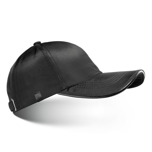 Hat Mens Cap With Peak Trim Black