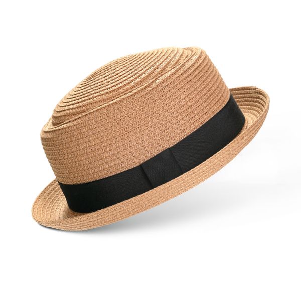 Hat Mens Straw Turn Up Natural