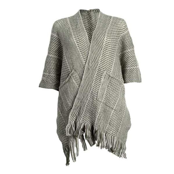 Scarf Knitted Sleeve Wrap with Pocket Olive
