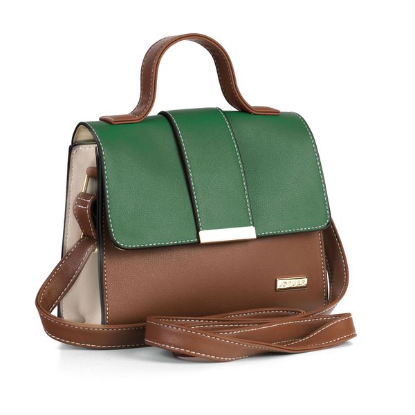 Handbag Courtney Colourblock Clutch Crossbody Green/ Beige/ Tan