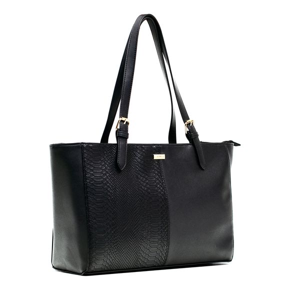 Handbag Kathy Croc and Plain Tote Black
