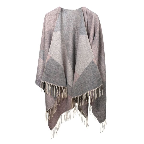 Scarf Geometric Print Wrap Pink