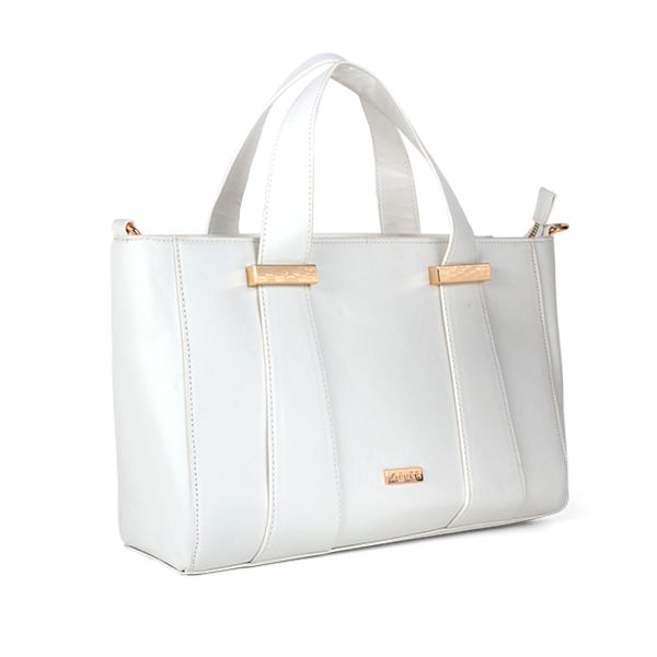 Handbag Mindy Gold Loop Tote White