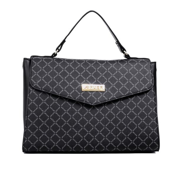 Handbag Puer Logo Large Clutch Black