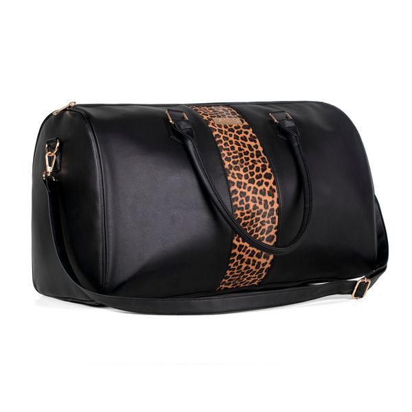 Handbag Destiny Animal Print Weekender Black/ Leopard