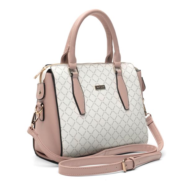 Handbag Jane Puer Logo Satchel Cream Pink