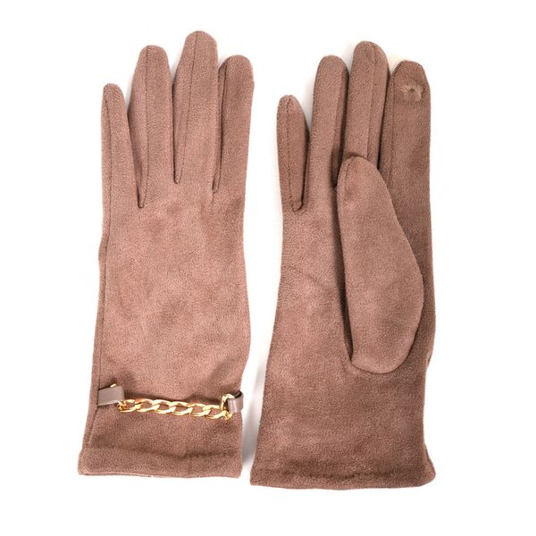 Gloves Chain Trim Natural