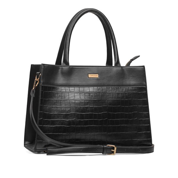 Handbag Julie Croc And Plain Satchel Black