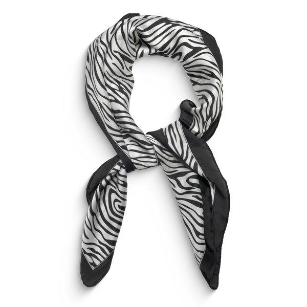Scarf Animal Print Small Neck Black White