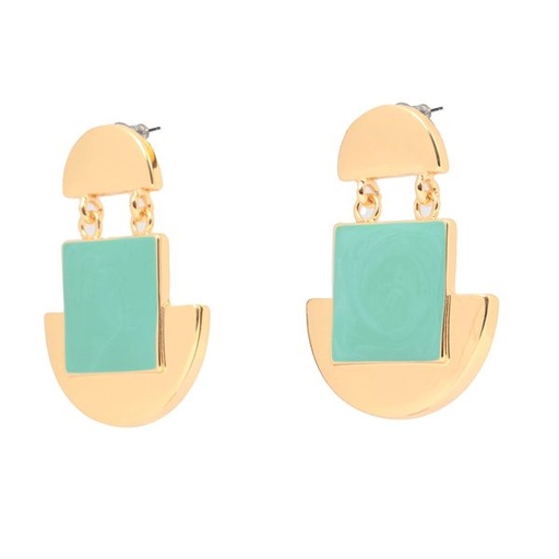 [10682] Earrings Square Statement Sage
