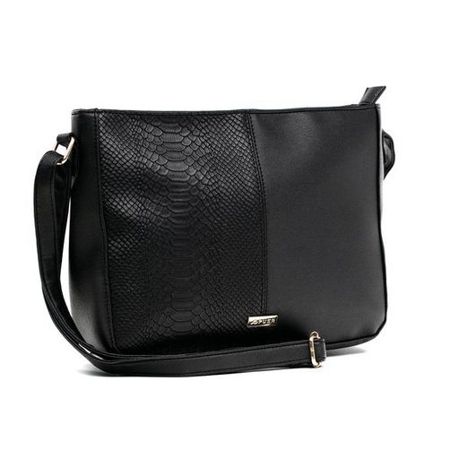 [12341] Handbag Kathy Croc and Plain Crossbody Black