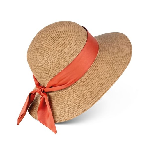[14183] Hat Knot Band Trim Cloche Natural Peach