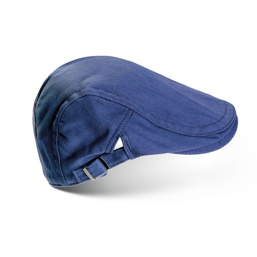 [11100] Hat Mens Buckle Trim Flat Cap Blue