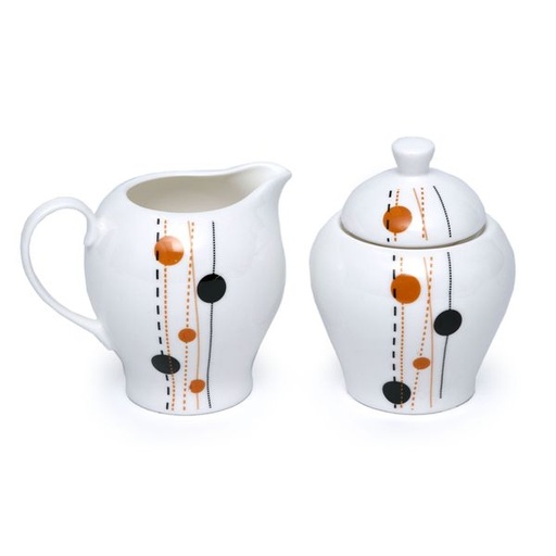 [1176] Dot & Line Sugar and Creamer Set