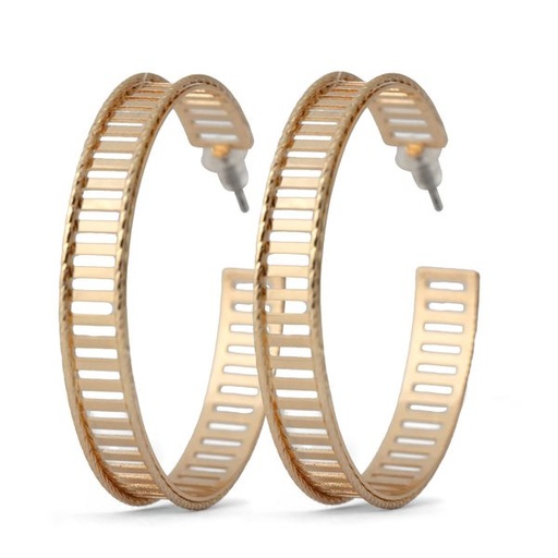 [11714] Earrings Rail Large Hoop Gold