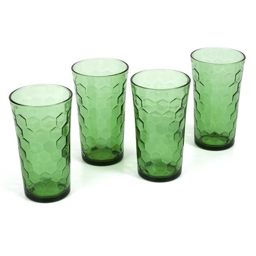 [1363] Forest Green Hi Ball Tumblers 4pc