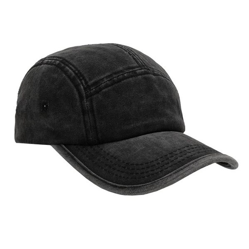 [8317] Hat Men's Washed Peak Cap Black