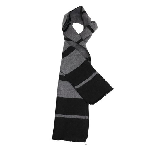 [1162] Scarf Mens Stripe  Black
