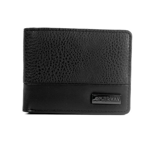 [13437] Mens Wallet Alpha With Coin Pocket Black