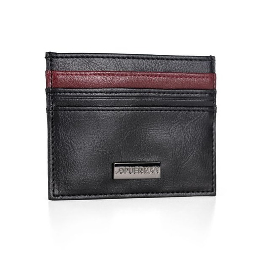 [14110] Mens Wallet Tristan Card Holder Black/ Burgundy