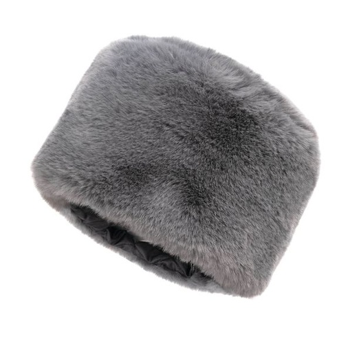 [1143] Hat Faux Fur Beanie Grey
