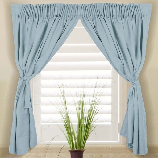 [2425] Cafe Short Curtain Pastel Blue